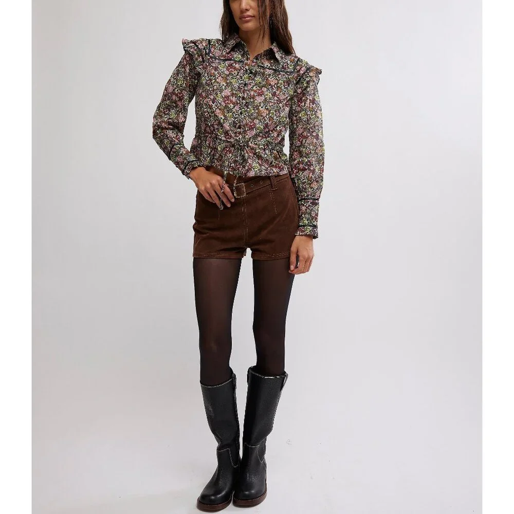 🎉LAST CHANCE🎉 FREE PEOPLE Printed Daybreak Blouse / Black Combo - Picture 11 of 12